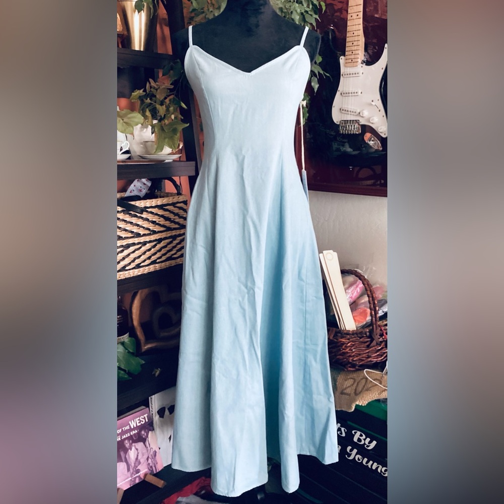 NWT Lumiere Blue A-Line Maxi Dress